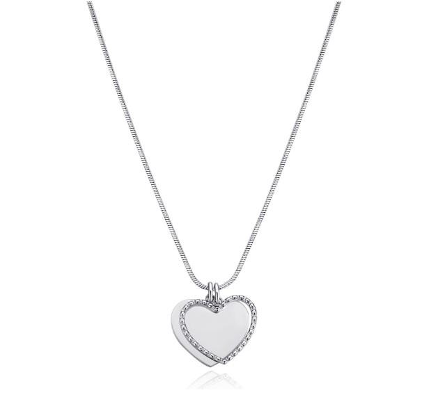 COLLANA MESSAGE IN ACCIAIO E CUORI - S