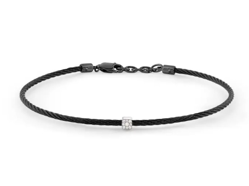 BRACCIALE ACCIAIO ORO BIANCO E DIAMANTI BAGLIORI - SALVINI