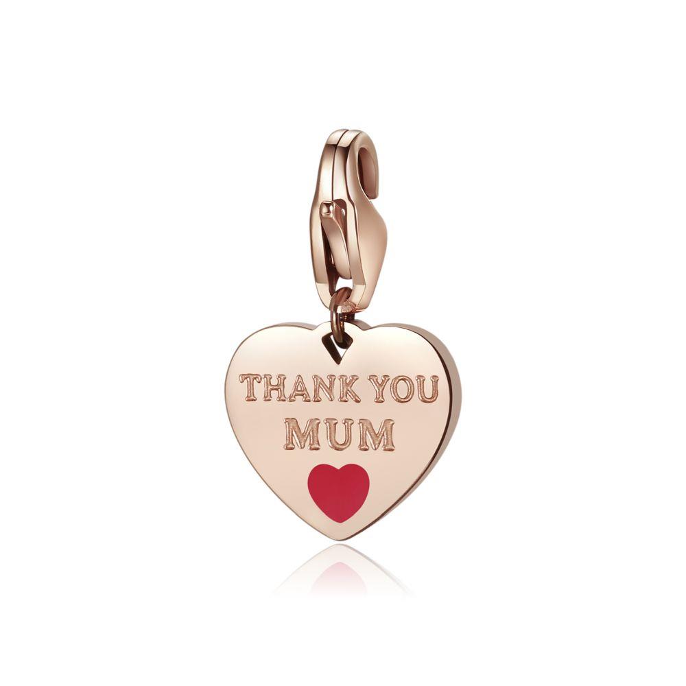 CHARM CUORE ROS&Egrave; "THANK YOU MUM" - S