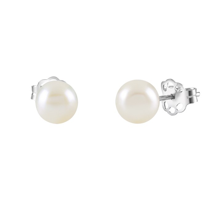 ORECCHINI ORO BIANCO PERLE MM.5,5/6 - BLISS