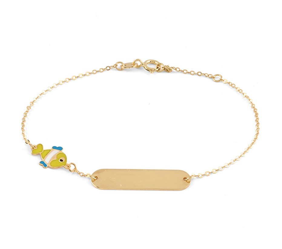BRACCIALE ORO GIALLO 9KT SMALTO-PESCE - BLISS