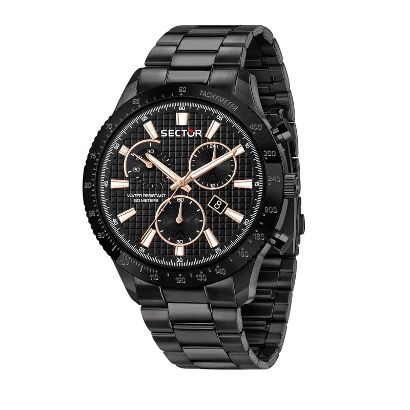OROLOGIO 270 45MM CHR BLACK DIAL BR BLACK - SECTOR