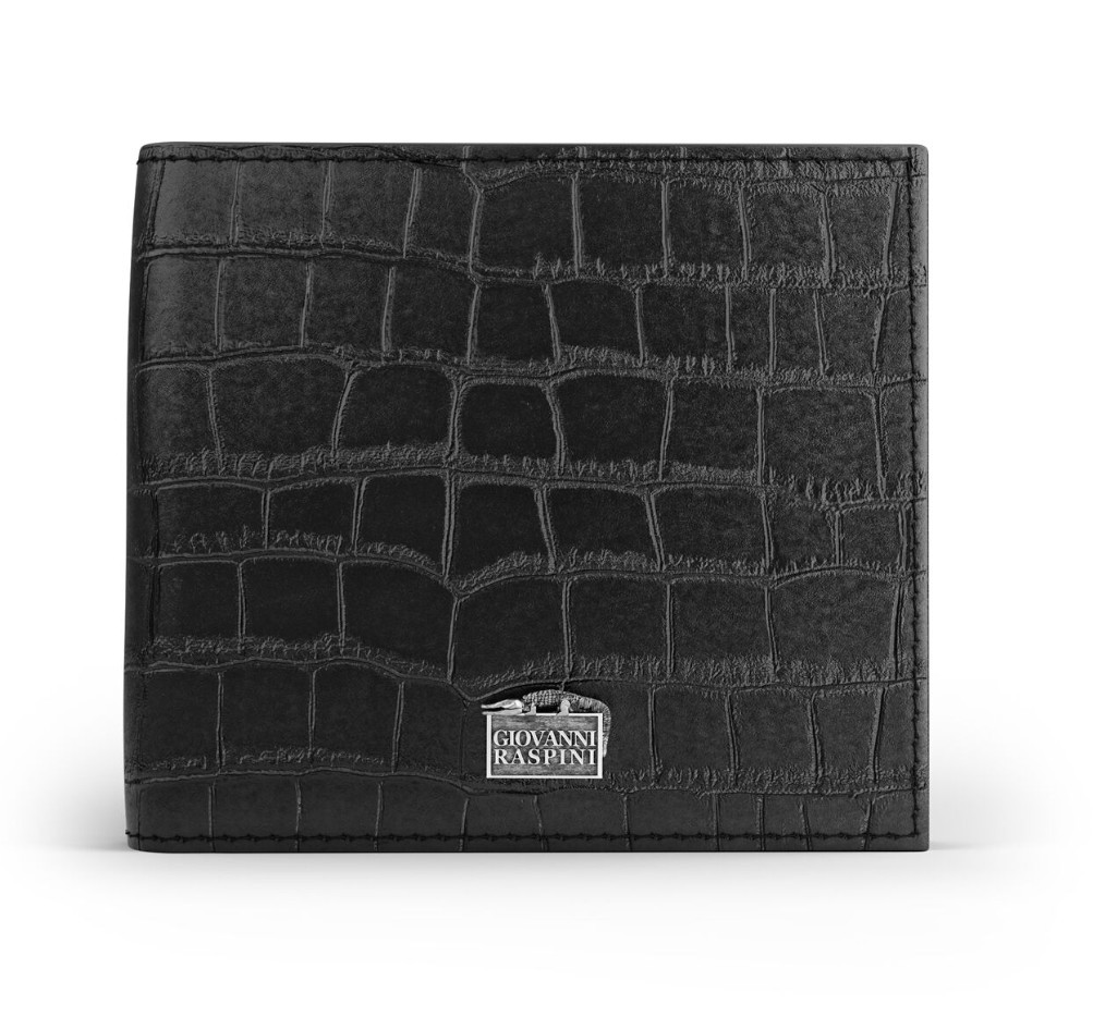 PORTAFOGLIO PELLE CROCO NERA - GIOVANNI RASPINI
