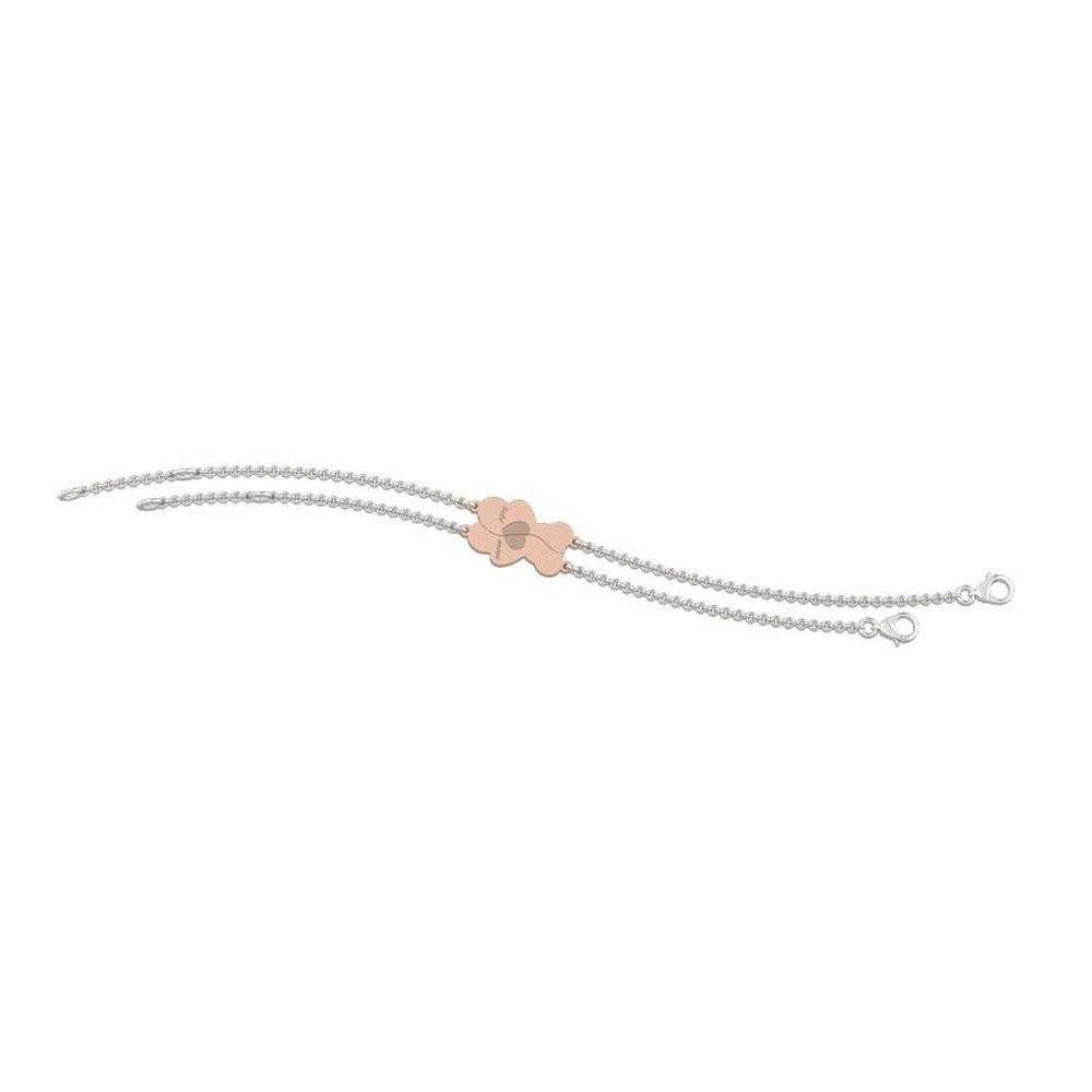 BRACCIALE MAMMA - BIMBO CATENA BIANCA E ORSETTO ROS&Egrave; - NANAN