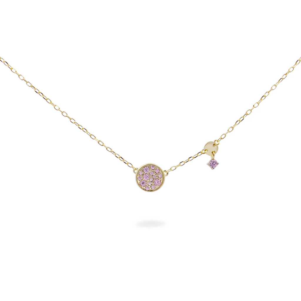 GIROCOLLO PAV&Egrave; ROSA E MINI CASTONE - STARDUST TEN - RUE DES MILLE