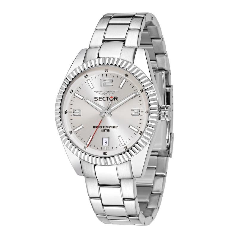 240 41MM 3H SILVER DIAL BRACELET SS CASE - SECTOR