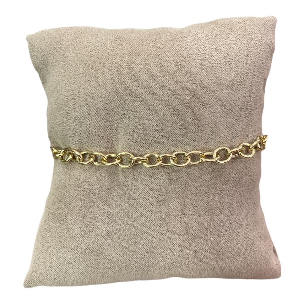 BRACCIALE DONNA ORO GIALLO MAGLIE OVALI PICCOLE - JIMMY O