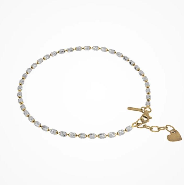 BRACCIALE RICE BICOLORE ARGENTO E ORO - DESMOS