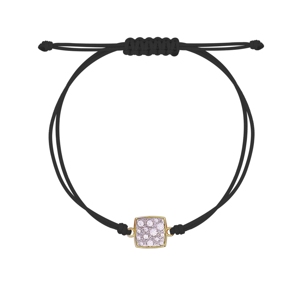 BRACCIALE TESSUTO QUADRATO SMALL PAV&Egrave; - STARDUST TEN - RUE DES MILLE