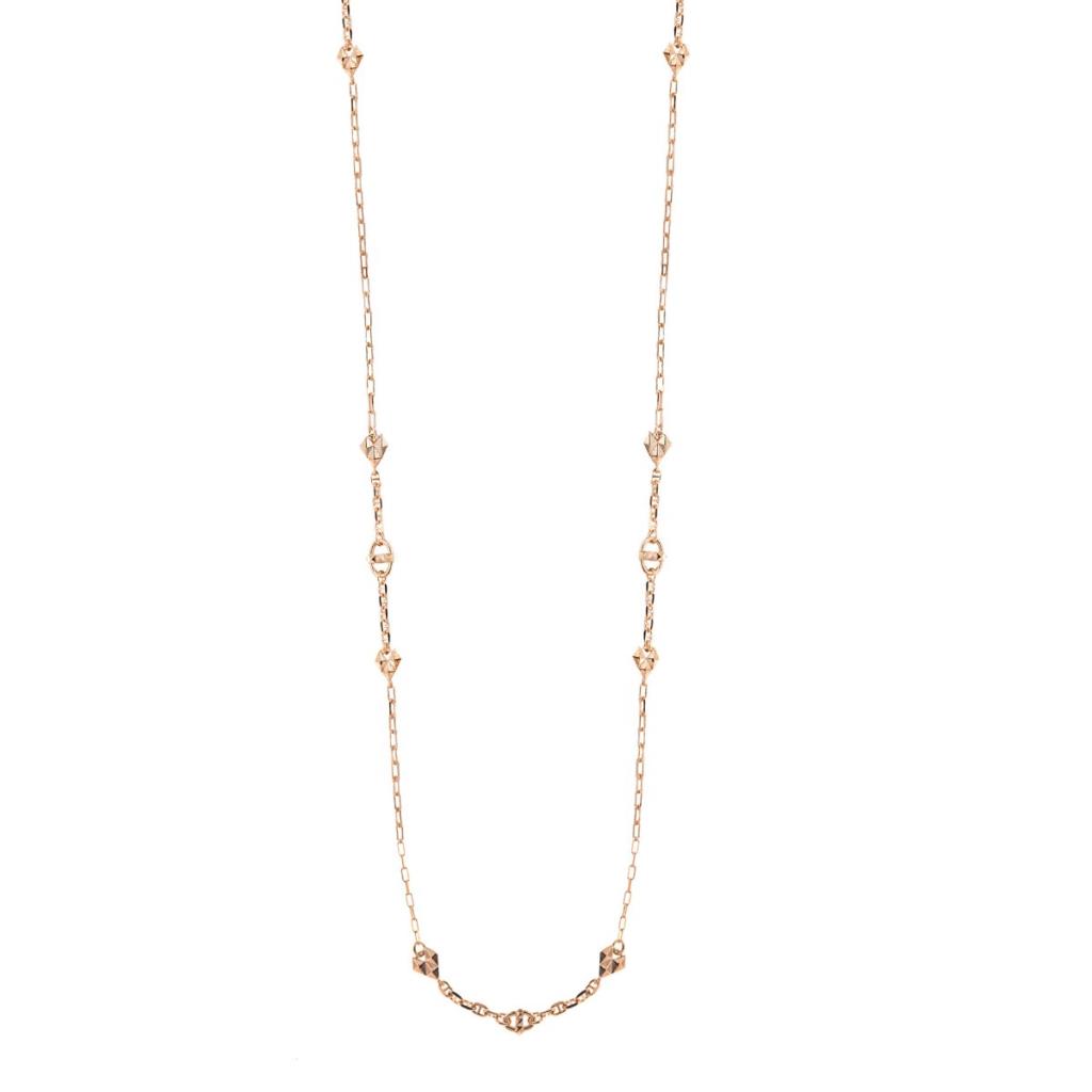 COLLANA MAGLIA MARINA E CUORE MATTO 100 CM PLACCATURA ORO ROSA - RUE DES MILLE