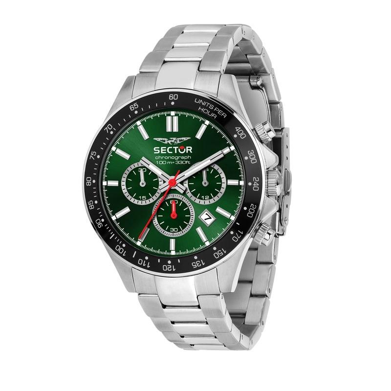 OROLOGIO 230 43MM CHRO GREEN DIAL BR SS SECTOR - SECTOR