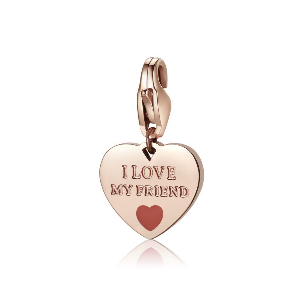 CHARM CUORE ROS&Egrave; "I LOVE MY FRIEND" - S