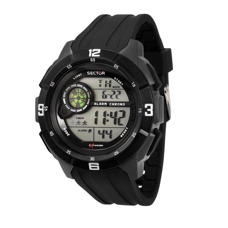 EX-04 49MM DIGITAL BLACK DIAL BLACK STR - SECTOR