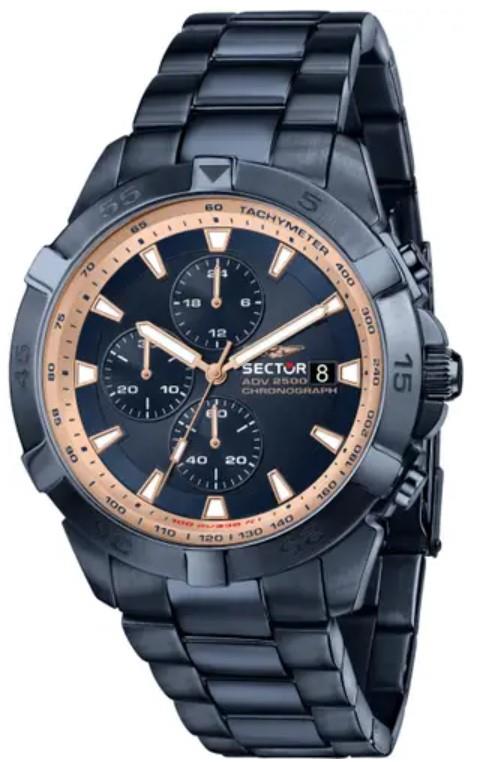 OROLOGIO ADV2500 43MM CHR BLUE DIAL BR BLUE SECTOR - SECTOR