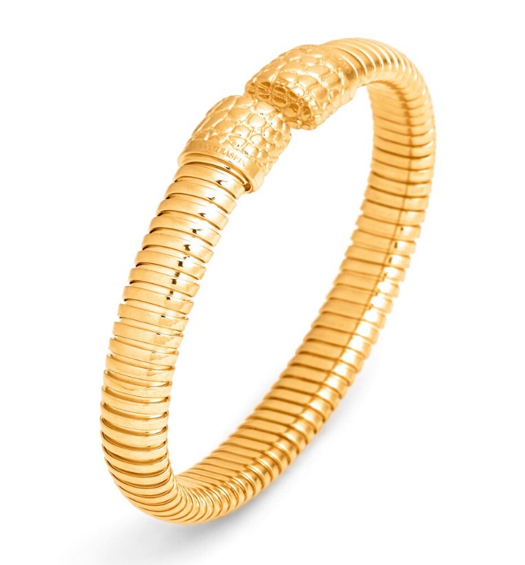 BRACCIALE TUBOGAS CROCO DORATO PICCOLO - GIOVANNI RASPINI