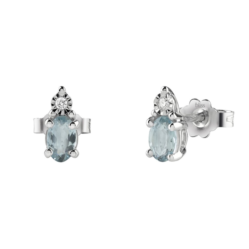ORECCHINI ACQUAMARINA E DIAMANTI - BLISS