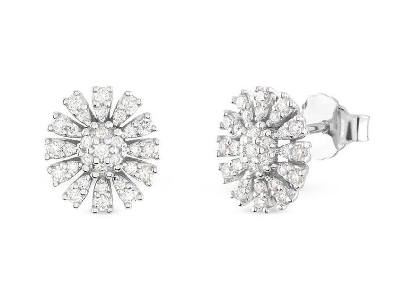 ORECCHINI IN ORO BIANCO E DIAMANTI GIRASOLE - BLISS