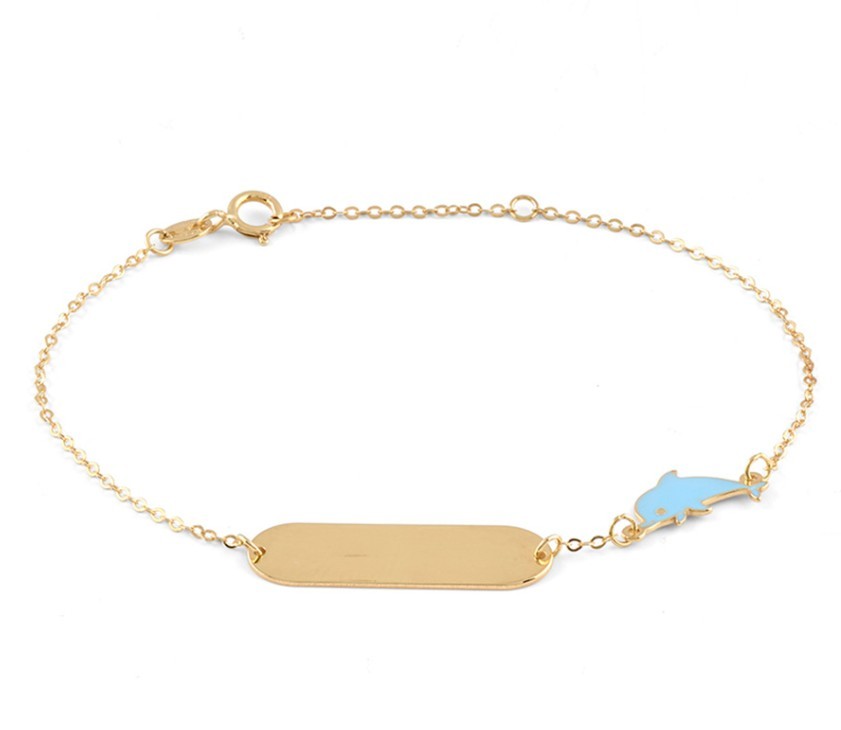 BRACCIALE ORO GIALLO 9KT SMALTO-DELFINO  - BLISS