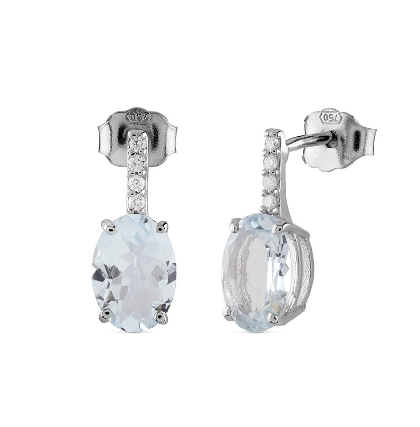 ORECCHINI ACQUAMARINA E DIAMANTI - BLISS