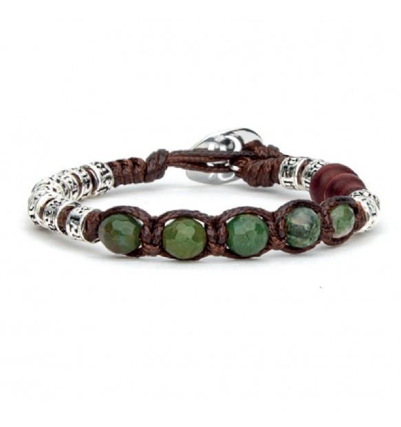 BRACCIALE TAMASHII RUOTA DELLA PREGHIERA AGATA MUSCHIATA  - TAMASHII