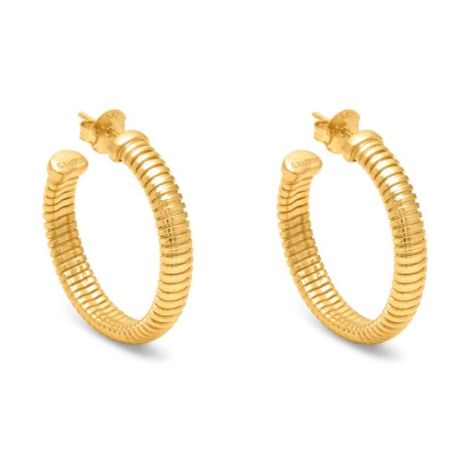 ORECCHINI TUBOGAS CERCHIO GRANDI DORATI - GIOVANNI RASPINI