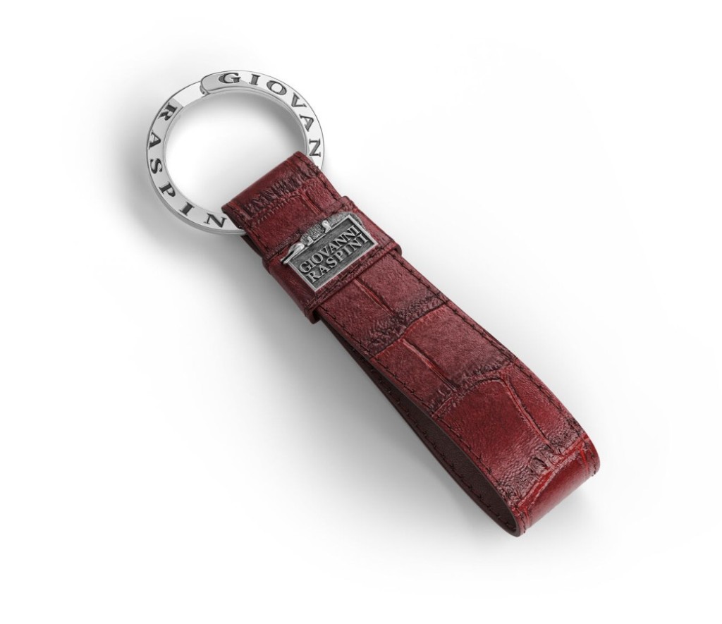 PORTACHIAVI PELLE CROCO BORGOGNA - GIOVANNI RASPINI