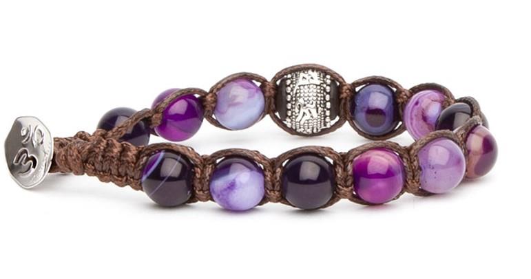 TAMASHII RUOTA DELLA PREGHIERA AGATA VIOLA STRIATA - TAMASHII