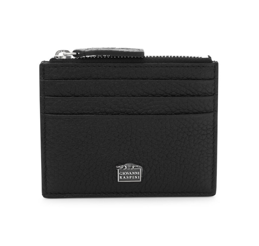 PORTACARTE CON ZIP PELLE GOFFRATA - GIOVANNI RASPINI