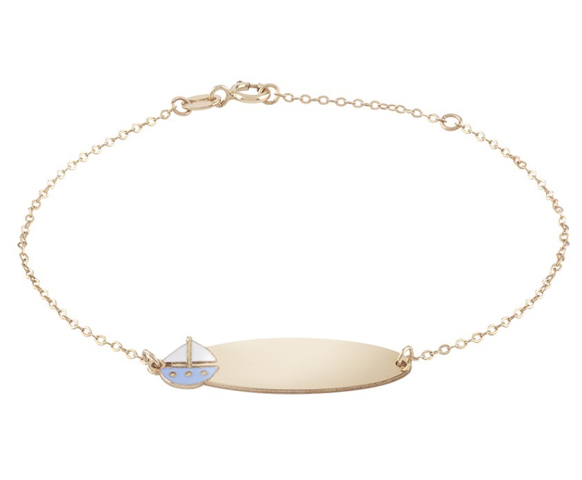 BRACCIALE ORO GIALLO 9 KT E SMALTO - BARCA - BLISS