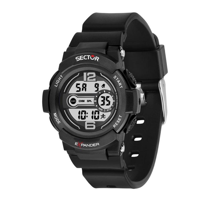 EX-16 40MM DIGITAL BLK DIAL BLK PU STR - SECTOR