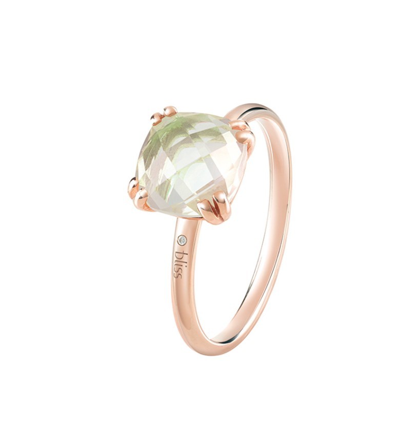 ANELLO OR 9KT AMETISTA VERDE E DIAMANTE - BLISS